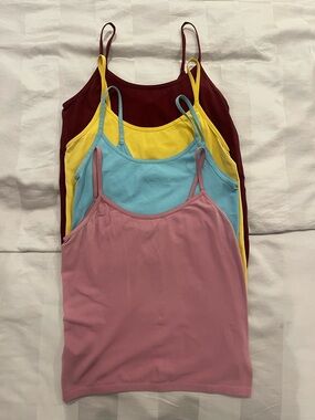 United Colors Of Benetton Slim Strap Camisole Set — Pink, Blue, Yellow, Burgundy